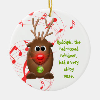 Adorno De Cerámica Personalizado Christms Reindeer Christmas Ornament