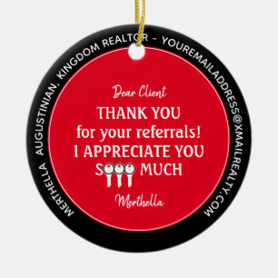 Adorno De Cerámica Personalizado Cliente Realtor Gracias A Navidades 