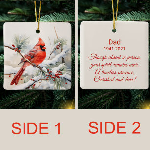 Adorno De Cerámica Personalizado conmemorativo Keepsake Cardinal Rojo