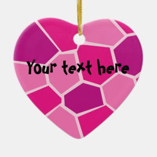 Adorno de cerámica personalizado corazón roto rosa
