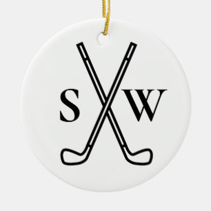 Adorno De Cerámica Personalizado Crea Tu Propio Tema De Golf Monogram