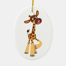 Adorno De Cerámica Personalizado Cute Baby Giraffe Ornament