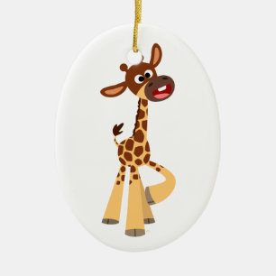 Adorno De Cerámica Personalizado Cute Baby Giraffe Ornament
