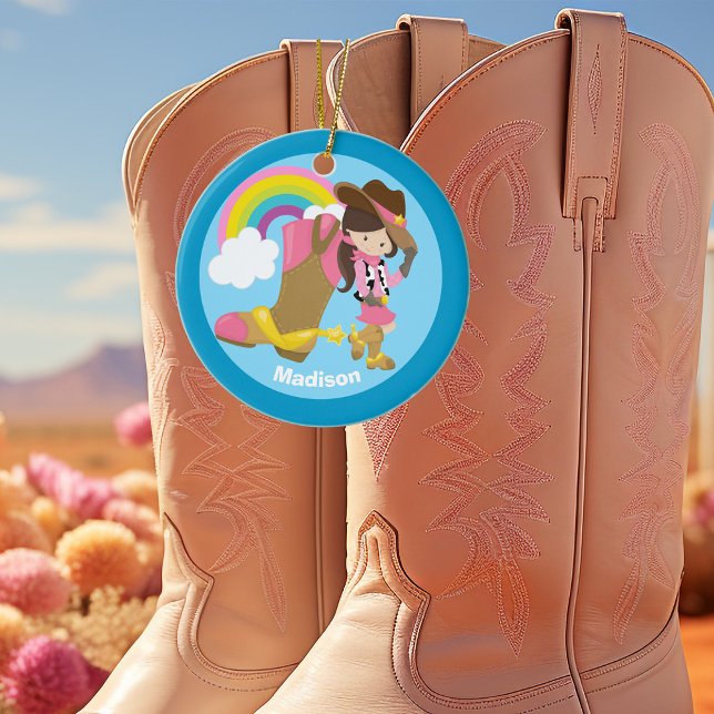 Adorno De Cerámica Personalizado Cute Cowgirl (Subido por el creador)