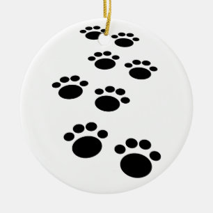 Adorno De Cerámica Personalizado Cute Mascota Paw Trail