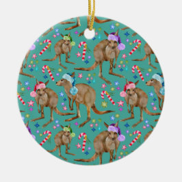 Adorno De Cerámica Personalizado cute Navidades canguro