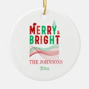 Adorno De Cerámica Personalizado cute Navidades modernos alegres y br