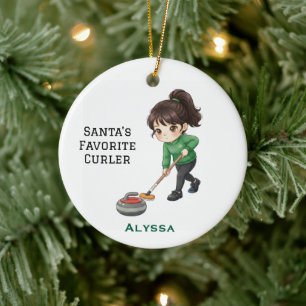 Adorno De Cerámica Personalizado Cute Personalizado Curling 