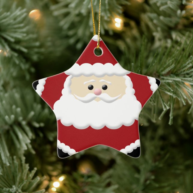 Adorno De Cerámica Personalizado Cute Santa Claus Ornament (Árbol)