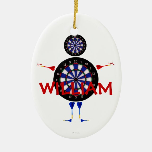 Adorno De Cerámica Personalizado Darts Personalizado (Frente)