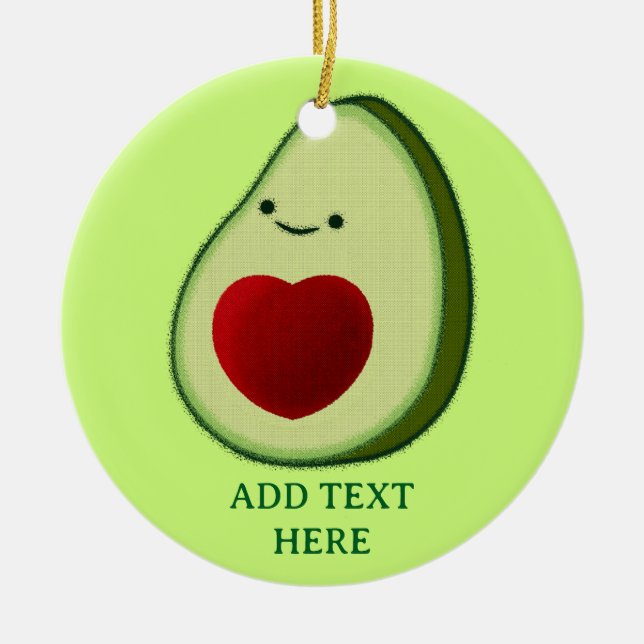 Adorno De Cerámica Personalizado de aguacate Lover Cute (Frente)