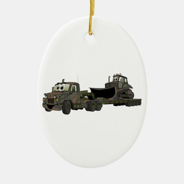 Adorno De Cerámica Personalizado de alambre de semi militar (Frente)