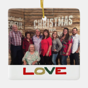 Adorno De Cerámica Personalizado de amor Navidades de fotografía fam