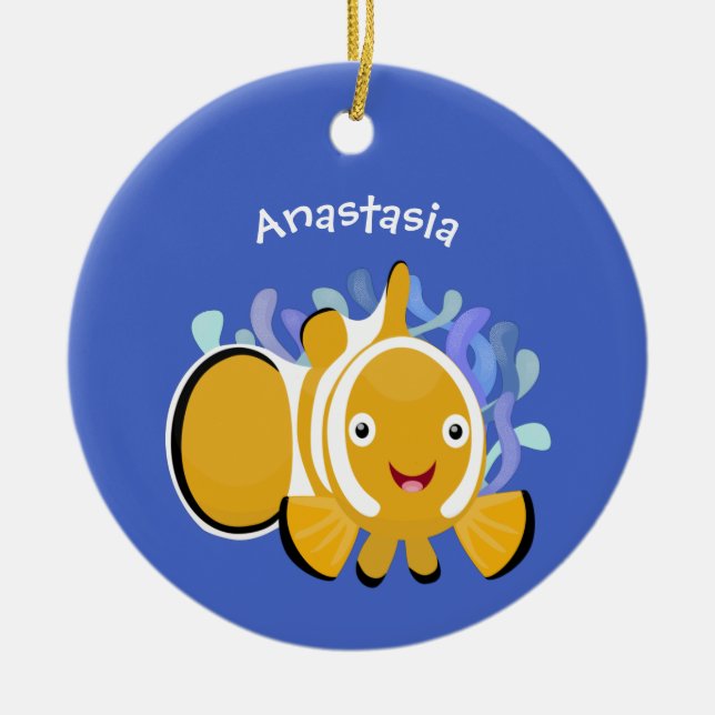 Adorno De Cerámica Personalizado de anenoma de payaso alegre (Frente)