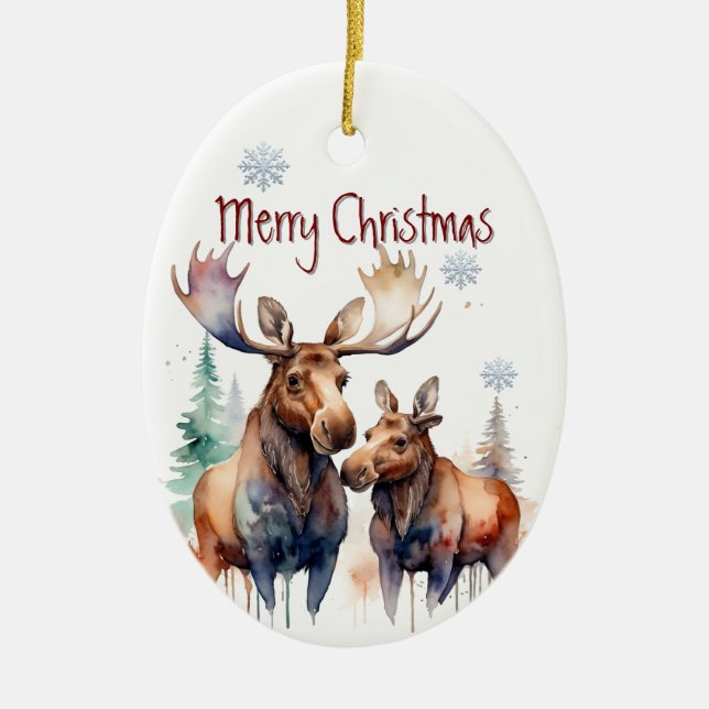 Adorno De Cerámica Personalizado de animales acuáticos de Moose para  (Frente)
