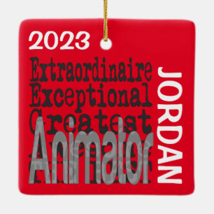 Adorno De Cerámica Personalizado de Animator Extraordinaire