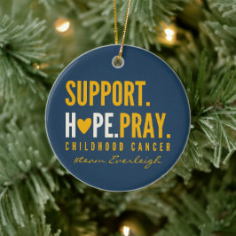 Adorno De Cerámica personalizado de apoyo al cáncer infantil Navidade
