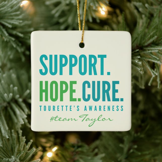 Adorno De Cerámica personalizado de apoyo de tourette esperanza cura  (Árbol)