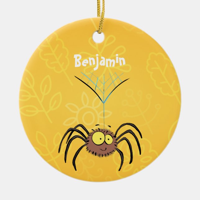 Adorno De Cerámica Personalizado de araña suave y adorable (Frente)