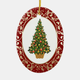 Adorno De Cerámica Personalizado de árbol de Navidad festivo