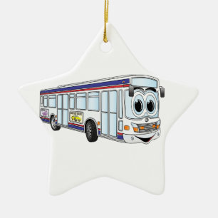 Adorno De Cerámica Personalizado de Autobuses de la Ciudad Blanca
