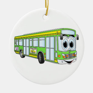 Adorno De Cerámica Personalizado de Autobuses de la Ciudad Verde