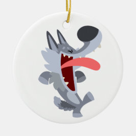 Adorno De Cerámica Personalizado de baile lindo Wolf Ornament