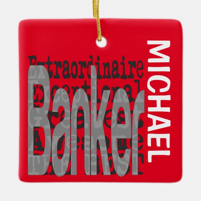 Adorno De Cerámica Personalizado de Banker Extraordinaire (Anverso)