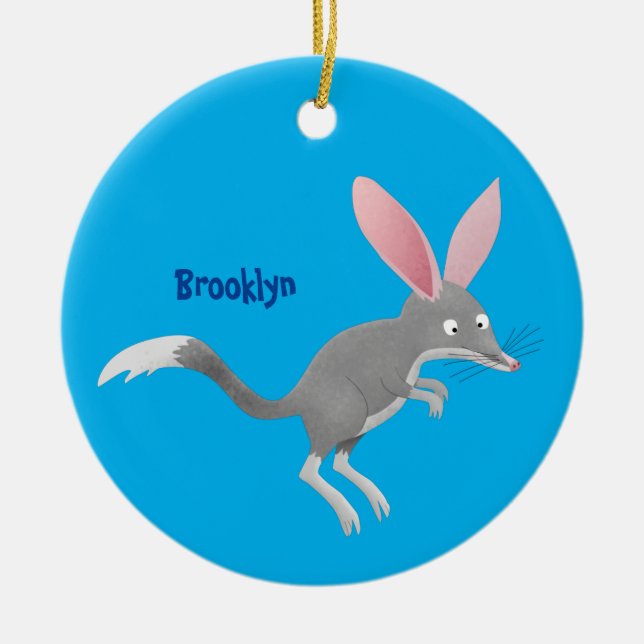 Adorno De Cerámica Personalizado de bilby australiano feliz (Frente)