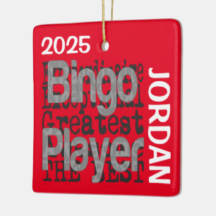 Adorno De Cerámica Personalizado de Bingo Player Extraordinaire
