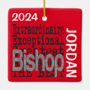 Adorno De Cerámica Personalizado de Bishop Extraordinaire