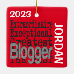 Adorno De Cerámica Personalizado de Blogger Extraordinaire