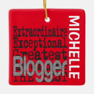 Adorno De Cerámica Personalizado de Blogger Extraordinaire