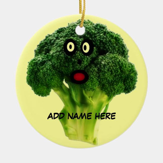 Adorno De Cerámica Personalizado de Broccoli Personalizado (Frente)