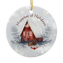 Personalizado de cabaña de invierno Navidad vacaci