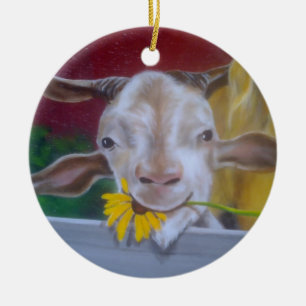 ADORNO DE CERÁMICA **PERSONALIZADO DE CABRA** ORNAMIENTO DE NAVIDAD