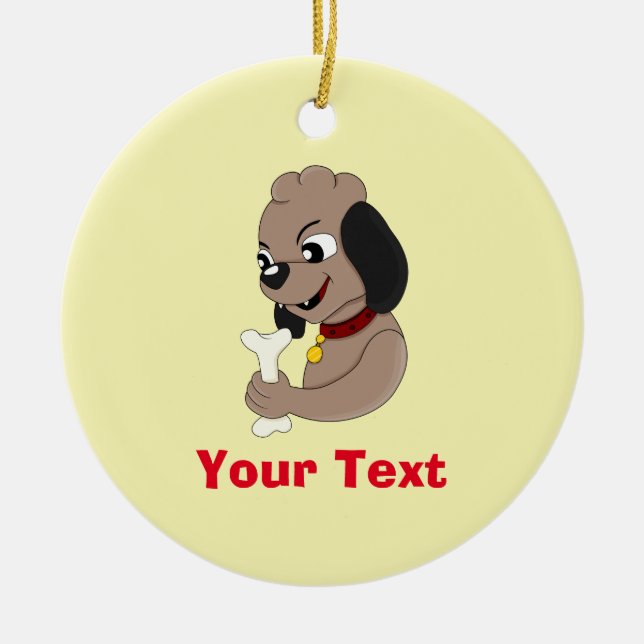 Adorno De Cerámica Personalizado de cachorros (Frente)