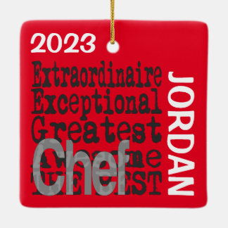 Adorno De Cerámica Personalizado de Chef Extraordinaire