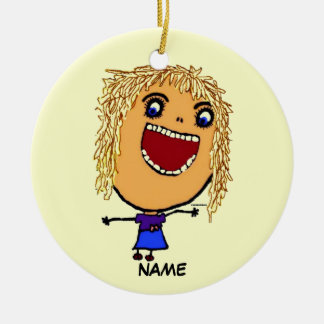 Adorno De Cerámica Personalizado de Chica rubio