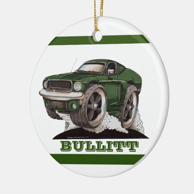 Adorno De Cerámica Personalizado de cine Bullitt Green Mustang Classi (Izquierda)