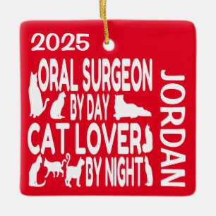 Adorno De Cerámica Personalizado de cirujano oral de Cat Lover