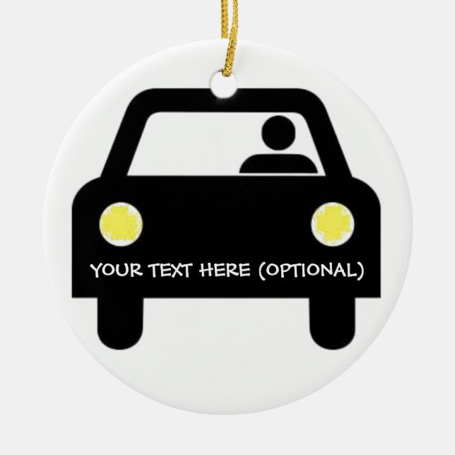 Adorno De Cerámica Personalizado de coche y conductor (Frente)