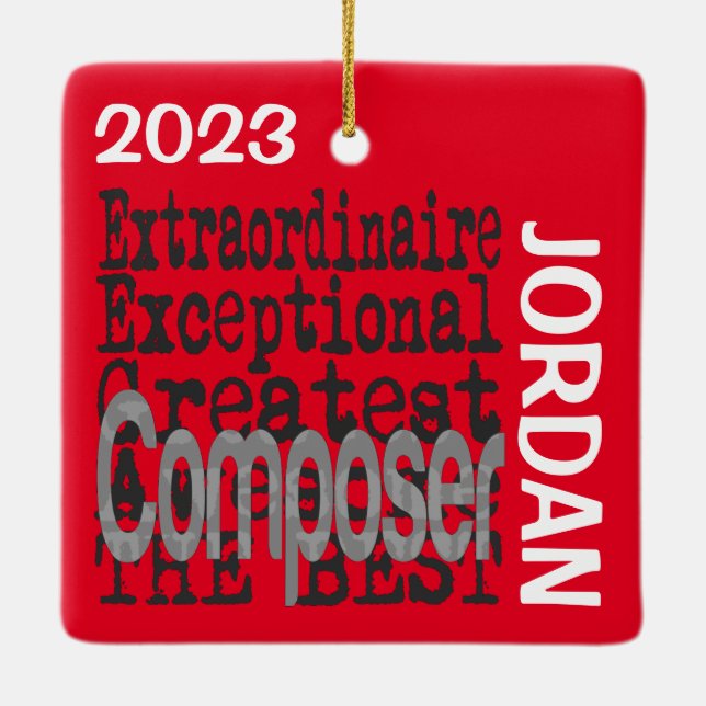 Adorno De Cerámica Personalizado de Composer Extraordinaire (Reverso)
