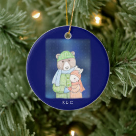 Adorno De Cerámica Personalizado de Conejo Dulce de Oso y Conejo Cone