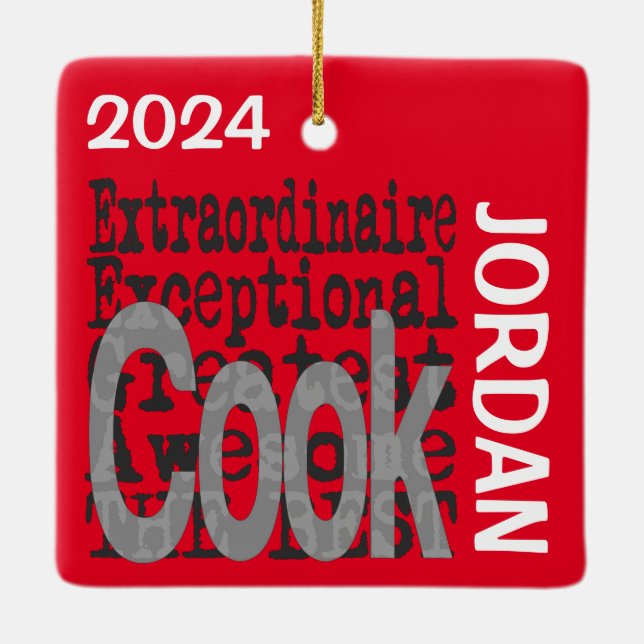 Adorno De Cerámica Personalizado de Cook Extraordinaire (Reverso)