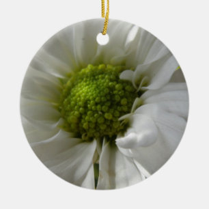 Adorno De Cerámica Personalizado de crisantemo blanco Cumpleaños