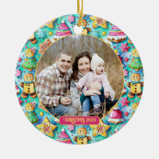 Adorno De Cerámica Personalizado de Cuadros de Agua Gingerbread Cooki