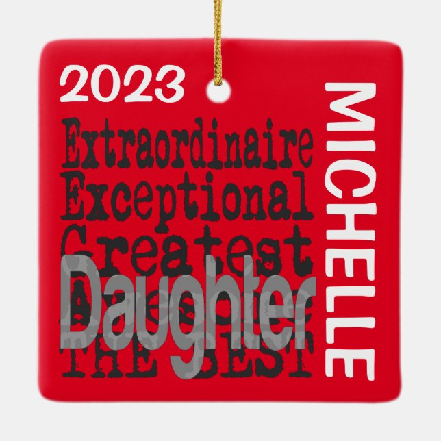 Adorno De Cerámica Personalizado de Daughter Extraordinaire (Reverso)