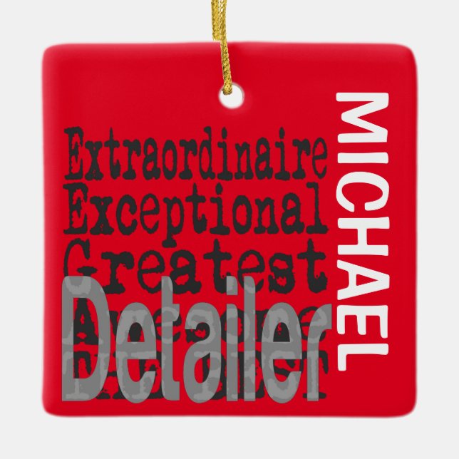 Adorno De Cerámica Personalizado de Detailer Extraordinaire (Anverso)