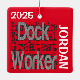 Adorno De Cerámica Personalizado de Dock Worker Extraordinaire